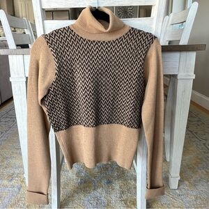 J. Crew - Beige & Black Turtleneck Sweater - Size Small